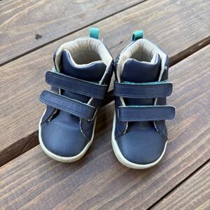 Ten Little - Navy High Top Velcro Sneakers